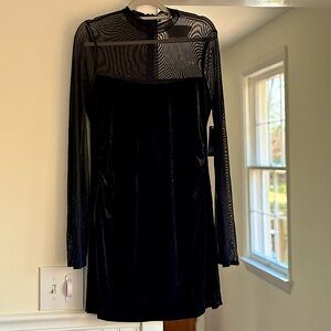 Womans black velvet party dress